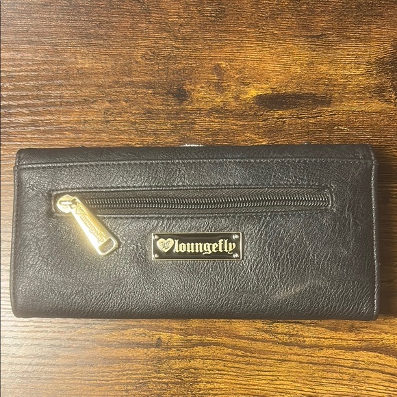 Loungefly Studded Black Sugar Skull Trifold Wallet - Picture 3 of 9